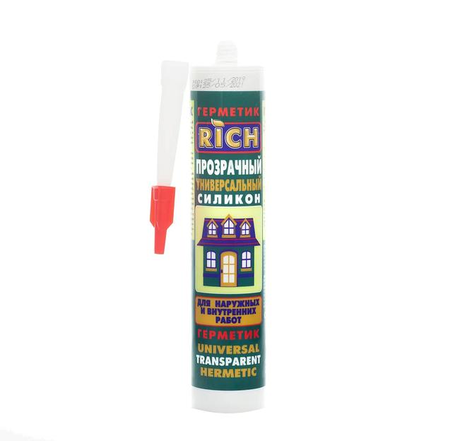 Герметик силиконовый Rich универсальный 280 мл прозрачный фото 1