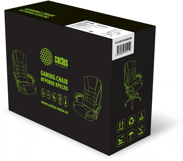 Кресло Cactus с вибромассажем CS-CHR-OC03M-BR темно-коричневый эко.кожа с подголов. крестов. фото 8