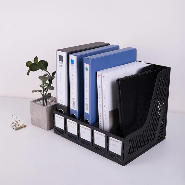 Лоток вертикальный Deli E9838black для бумаг 365x380x30мм черный фото 8