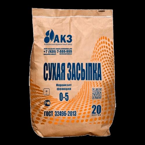 Керамзит в крафт-мешках 20 л фракции 0-5 мм фото 1