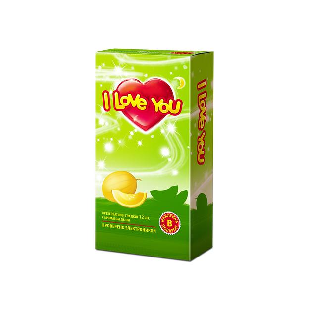 Презервативы I Love You® №12, с ароматом дыни 12 шт, опт фото 1