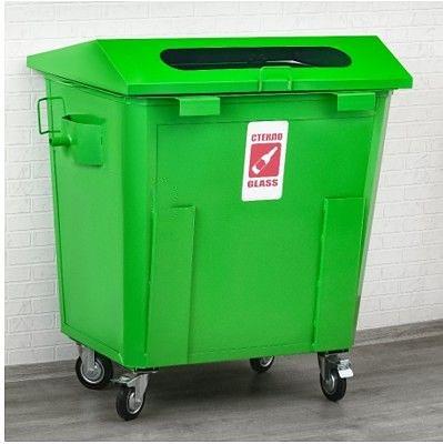 Контейнер мобильный для сбора макулатуры, стекла КМ-1,1 сплошной фото 1