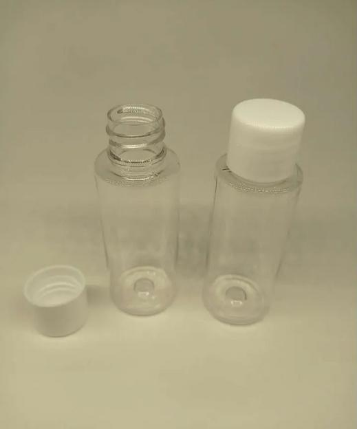 Бутылка прозрачная ПЭТ 30 мл с белой крышкой фото 1