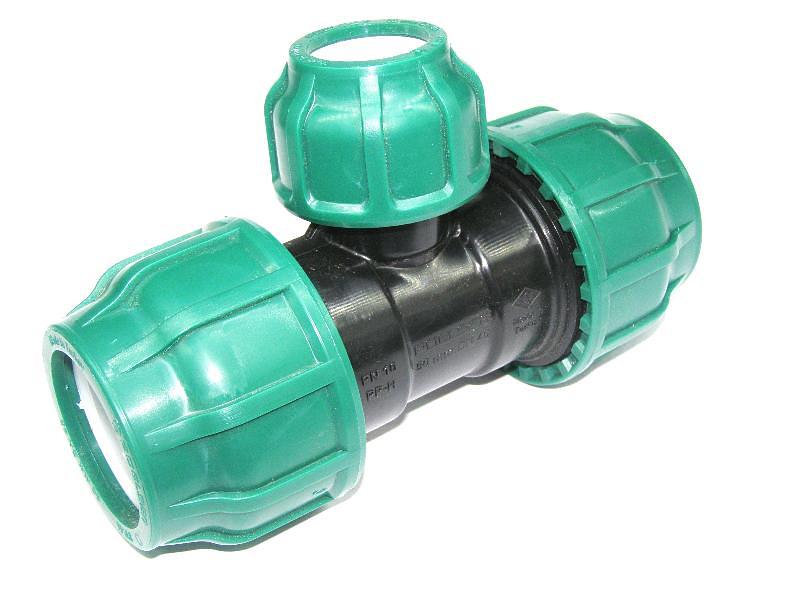 Тройник ПНД 63x50x63 переходной компрессион. фото 1