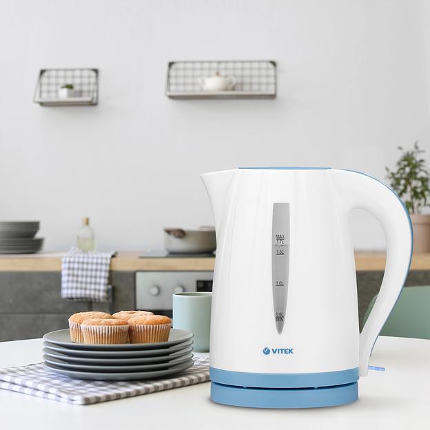 Чайник электрический Vitek VT-7031 1.7л. 2200Вт белый корпус: пластик фото 3