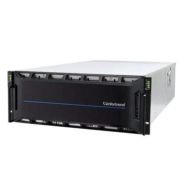 Сетевой накопитель Infortrend CS 2060D-J 4U/60bay, scale-out NAS, dual nodes subsystem including 2x4 Core CPU, 128GB (8x16GB), 8x10GbE(SFP+), 4x12Gb/s SAS EXP. Ports, 2x(PSU+FAN), 2x(SuperCap.+flash), 60 x 3.5" drive trays and rackmount kit, scale out to фото 3