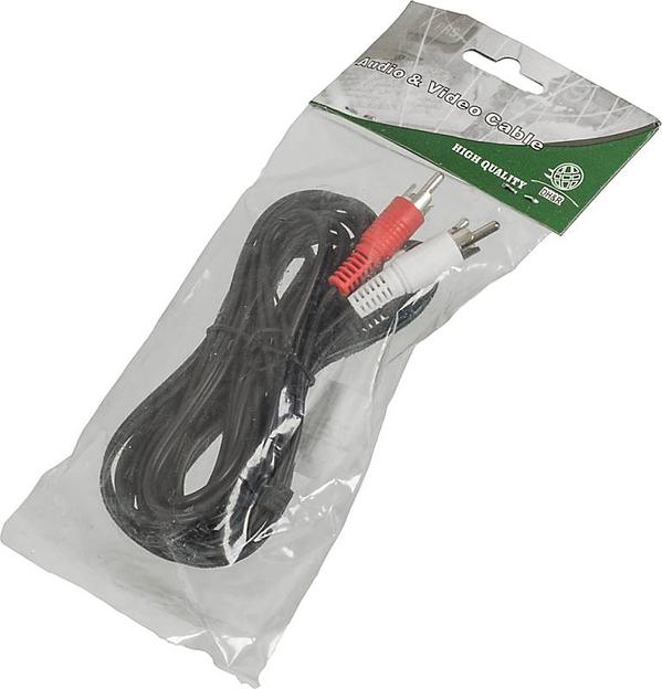 Кабель аудио Ningbo JAAC010-3 2хRCA (m)/Jack 3.5 (m) 3м. черный фото 2