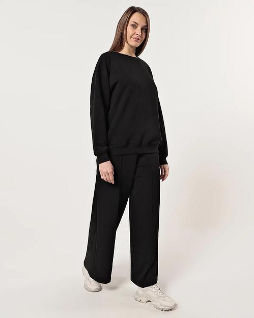 Свитшот и брюки-трубы женские черные № 8, 13 фото 1