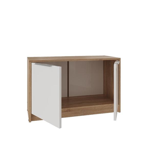 Тумба для обуви низкая «Нордик» дуб сонома, белая Аляска, опт фото 2