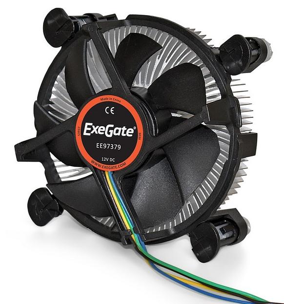 Exegate EX283280RUS Кулер ExeGate EE97379, Al, S1150/1151/1155/1156, TDP 65W, Hydro bearing, 4pin, 23.5db, BOX фото 4