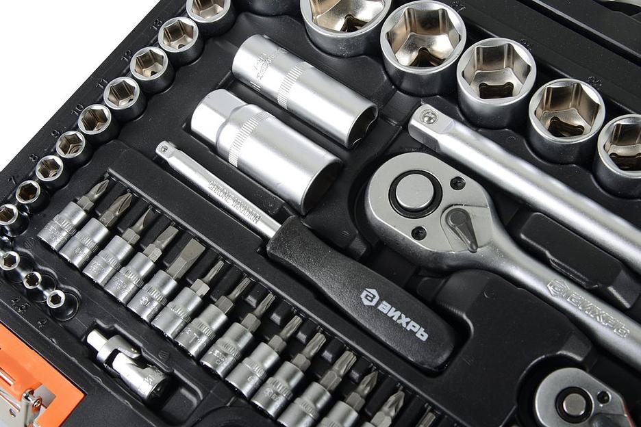 Набор инструментов Вихрь АВТО, 1/2", 1/4", CrV 82 предмета (жесткий кейс) фото 10