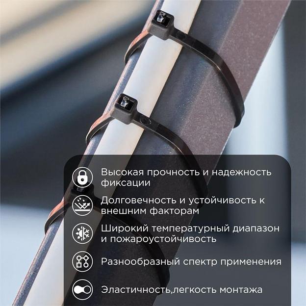 Rexant (07-0151-4) Хомут nylon 4.0 х 150 мм 100 шт черный фото 2