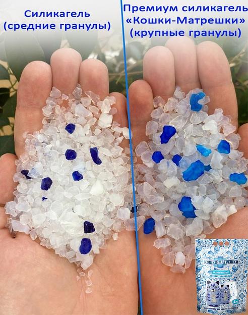Наполнитель силикагелевый с синими гранулами «Кошки-Матрешки» 1 кг фото 3