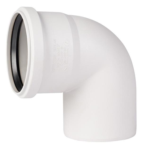 Отвод канализационный 32х87 град. белый фото 1
