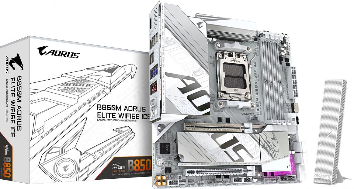 Материнская плата Gigabyte B850M A ELT WF6E ICE SocketAM5 AMD B850 4xDDR5 mATX AC`97 8ch(7.1) 2.5Gg RAID+HDMI фото 5