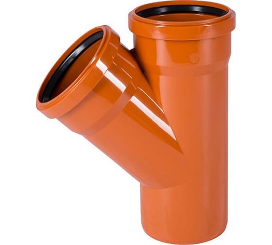 Тройник двухраструбный 45 град. 160 для наружной канализации фото 1