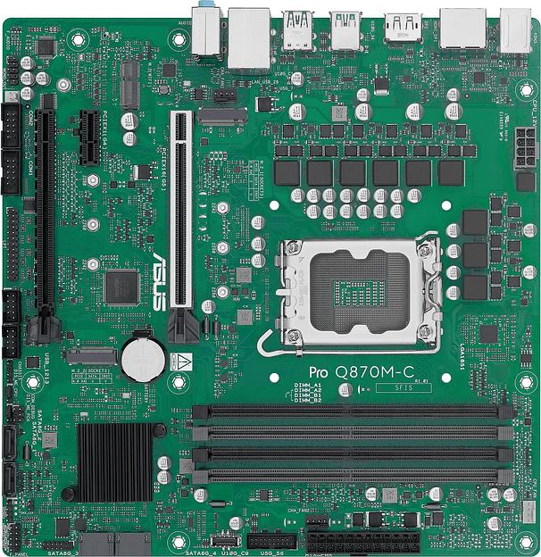 Материнская плата ASUS PRO Q870M-C-CSM, LGA1851, Q870, 4*DDR5, 4*SATA, 2*M.2, 3*USB 3.2, 2*USB 2.0, Type-C, 2*PCIx16, 1*PCIx1, 2*DP+VGA, mATX; 90MB1KEP-M0EAYC фото 1