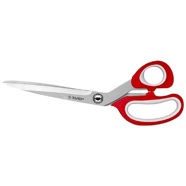 Ножницы ЗУБР "МАСТЕР" изогнутые хозяйственные, двухкомпонентные ручки, 230мм [40442-24] фото 1