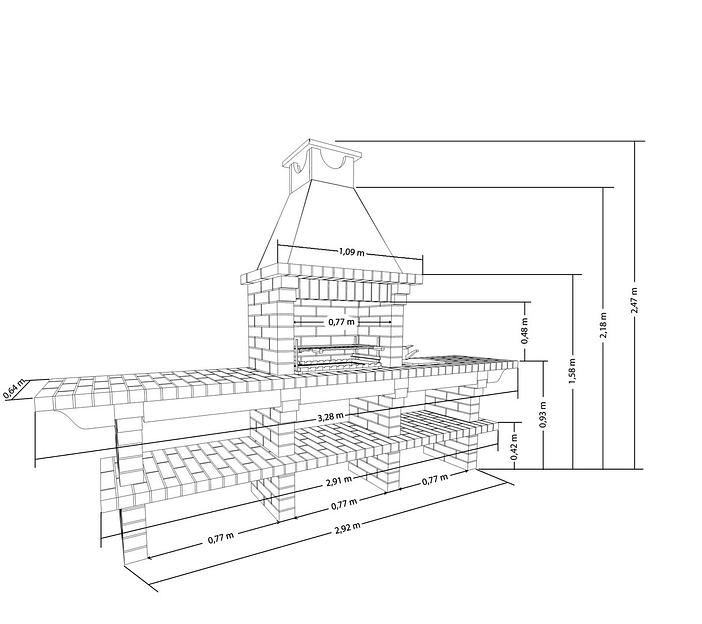 Беседка «Скандинавия» 5×3 м с печью барбекю REF-707 фото 3