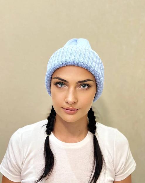 Шапка тыковка голубая ОПТ фото 1