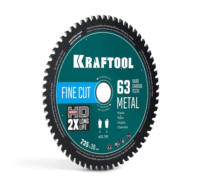 KRAFTOOL Metal Cut 235 х 30 мм, 63Т, диск пильный по металлу и стали (36954-235-30-63) фото 1