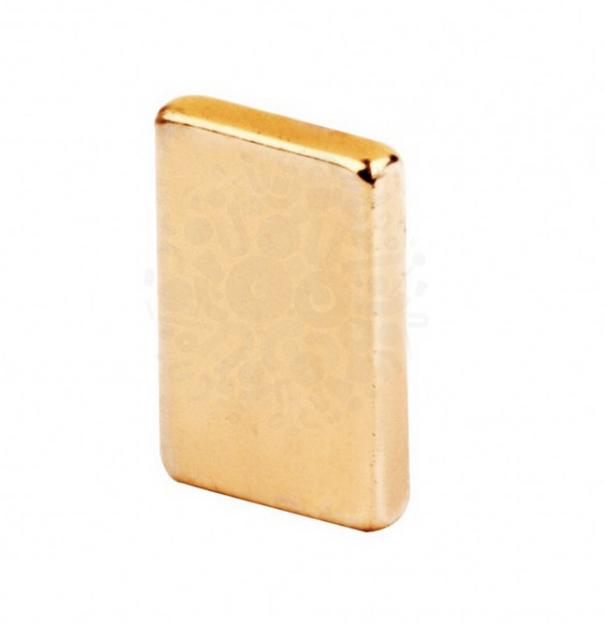 Неодимовый магнит прямоугольник 6х4х1 мм, золотой, опт фото 1