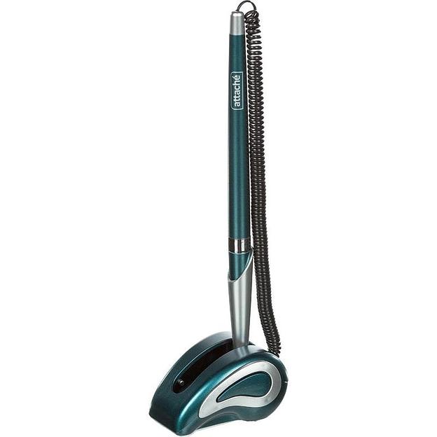 Ручка шариковая на подставке Attache цвет чернил синий с пружиной, 0.5 мм, опт фото 2