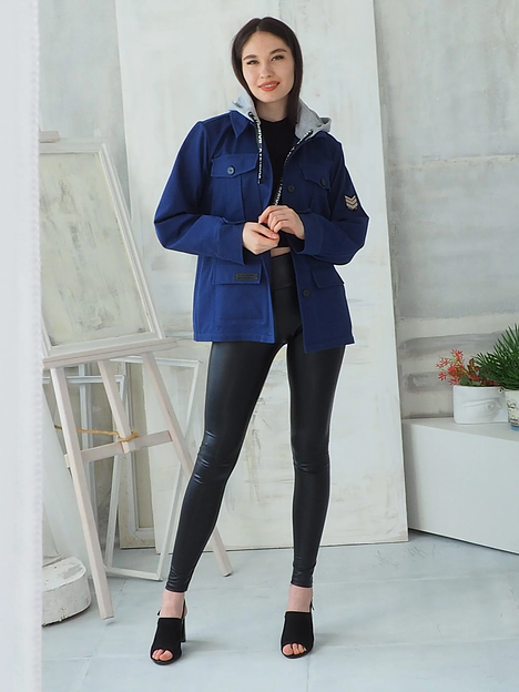 Жакет джинсовый «Спортсити» синий 46 ОПТ фото 2