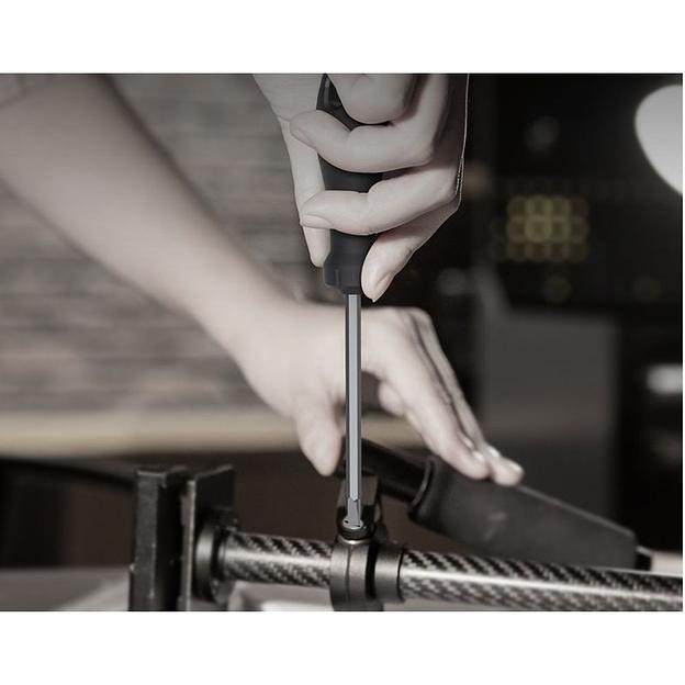 Двухсторонняя отвертка "Home Series Black" Deli HT1055 SL5+PH1, длина жала 100мм, эксклюзивный дизайн, рукоятка из высококачественного софттач пластика фото 7