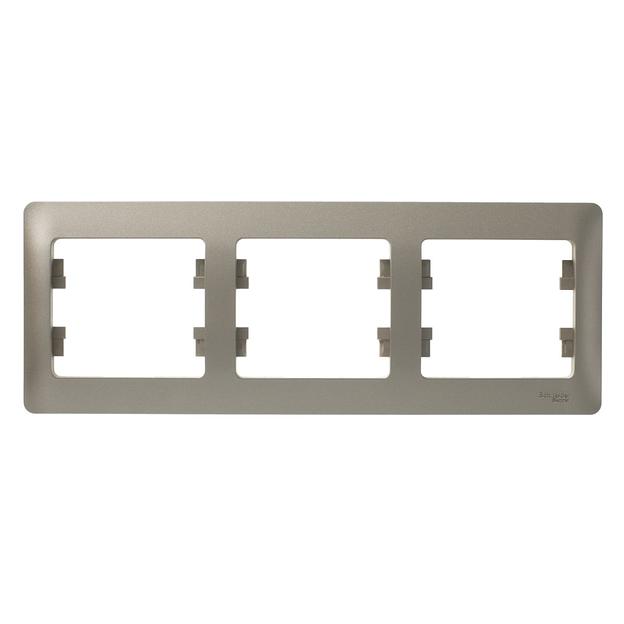 Systeme electric GSL000403 GLOSSA 3-постовая РАМКА, горизонтальная, ТИТАН фото 4