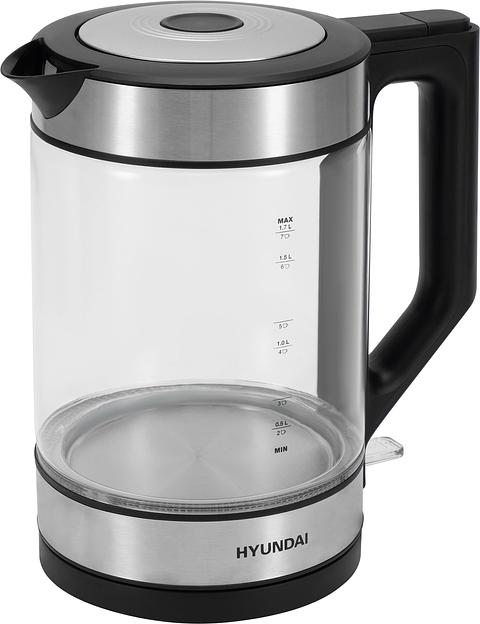 Чайник электрический Hyundai HYK-G3509 1.7л. 2200Вт черный/прозрачный корпус: стекло/пластик фото 2