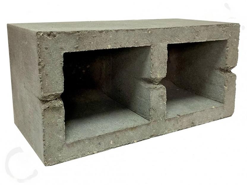 Блок пескоцементный 2-пустотный КСР-ПР-ПС-39-35-F50-1250 фото 1
