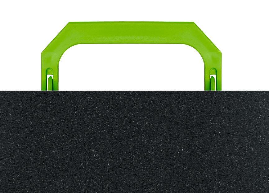 Портфель Бюрократ Black Opal BLPP01LETT 1 отдел. A4 пластик 0.7мм черный/салатовый фото 5