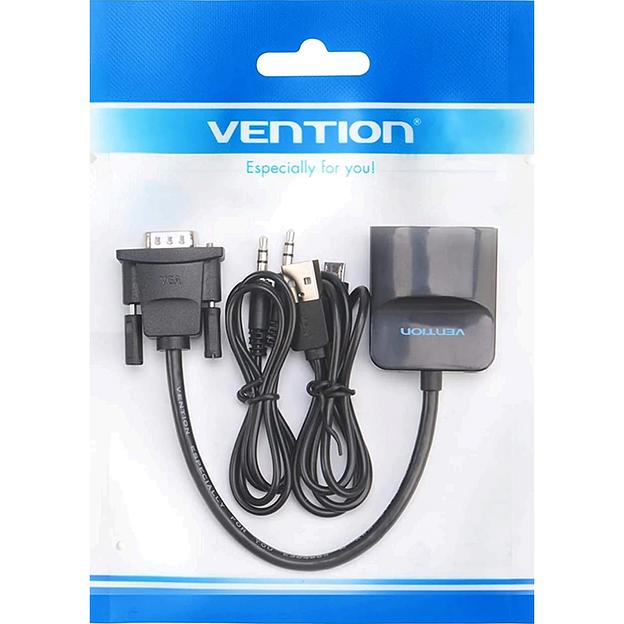 Мультимедиа конвертер Vention VGA + аудио > HDMI, гибкий, черный Мультимедиа конвертер Vention VGA M/HDMI F/mini Jack 3.5 mm F/micro USB 2.0 Type-B F (ACNBB) фото 6