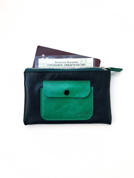 Кошелёк Pattern с карманом из натуральной итальянской кожи фото 2