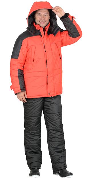 Костюм «Сириус-Европа» зимний куртка и брюки, красный с черным ОПТ фото 2