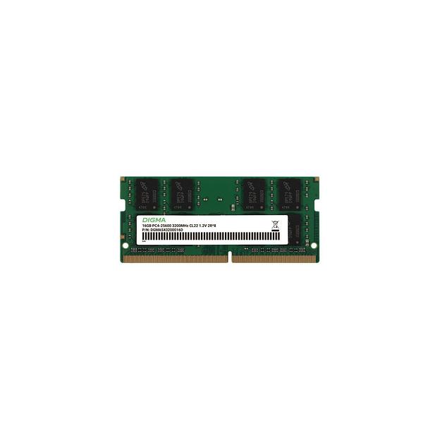 Оперативная память Digma DGMAS43200016D DDR4 - 1x 16ГБ 3200МГц, для ноутбуков (SO-DIMM), Ret фото 1
