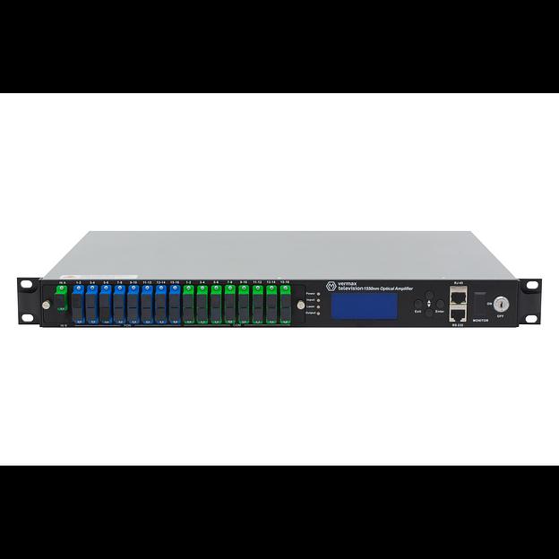 Оптический усилитель VERMAX для сетей КТВ, 1 вход, 16*20dBm выход, CWDM 1310/1490/1550, 1U фото 1