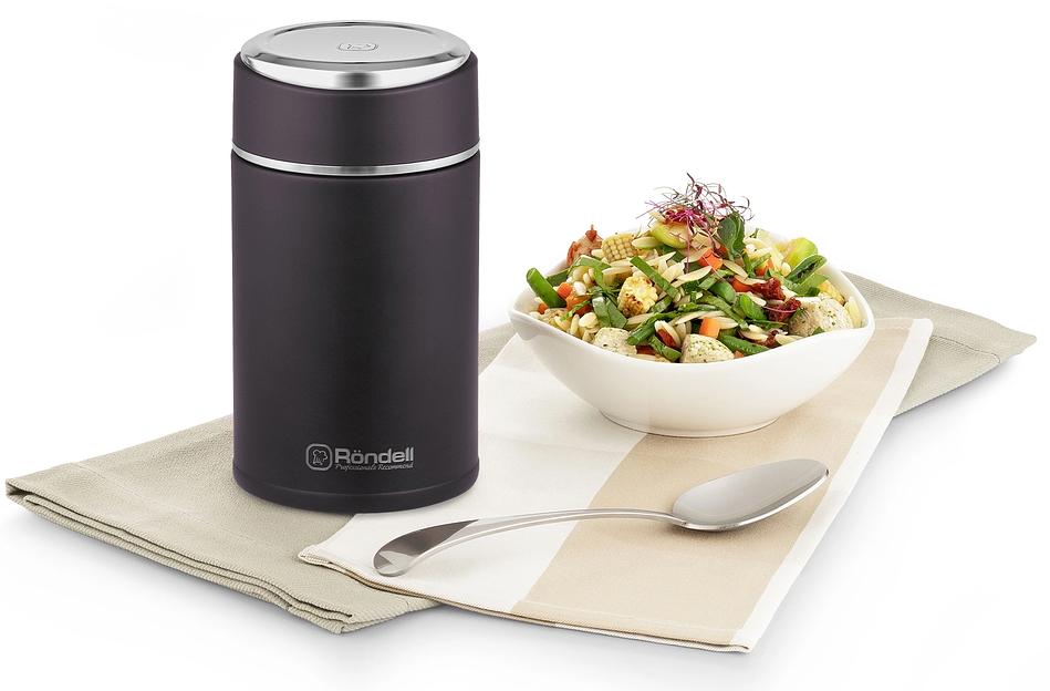 Термос для еды Rondell Tierno RDS-1661 0.7л. бордовый с чехлом картонная коробка фото 6