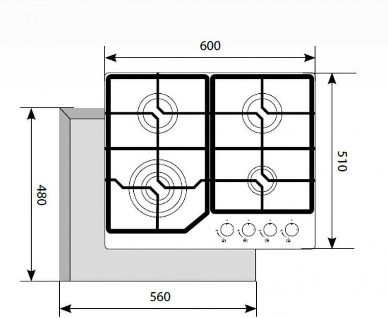 Газовая варочная поверхность Lex GVG 640-1 IV слоновая кость фото 2