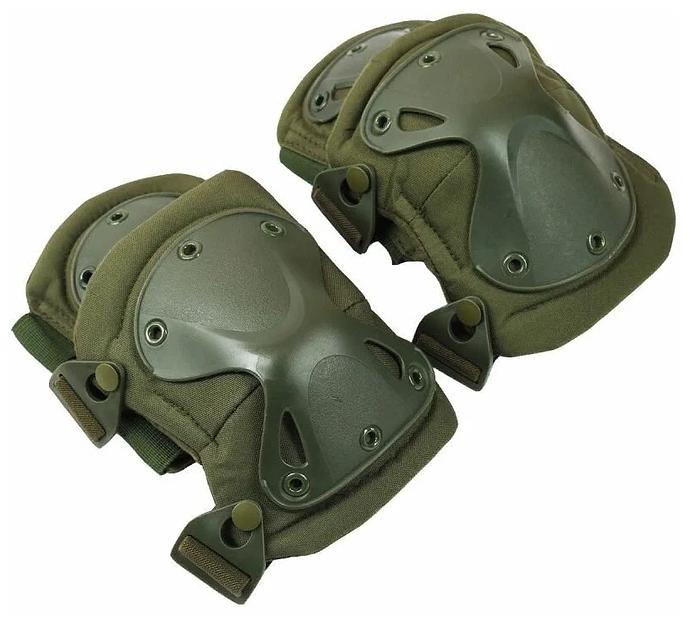 Тактические наколенники и налокотники комплект «Х-форма» зелёные опт фото 3
