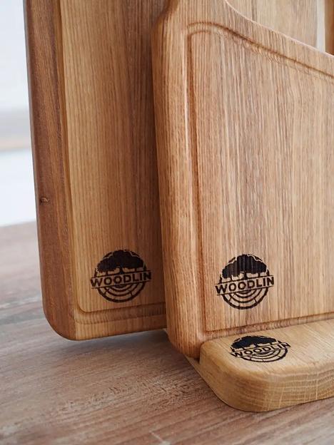 Набор из двух разделочных деревянных досок на подставке Woodlin «Классик» ОПТ фото 4