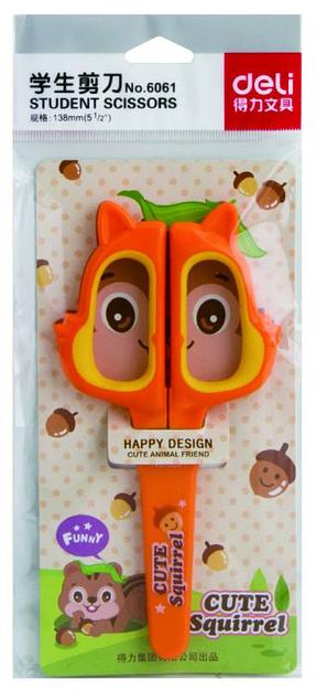 Ножницы Deli 6061 Happy Cat детские 138мм ТПЭ сталь ассорти фото 3