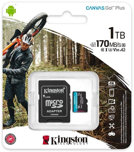 Флеш карта microSDXC 1TB Kingston SDCG3/1TB Canvas Go! Plus + adapter фото 3
