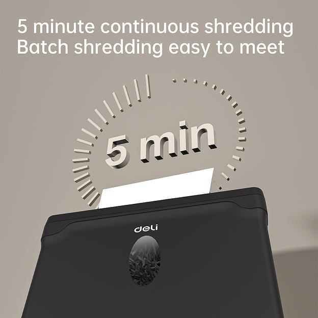 Шредер Deli ET015 черный с автоподачей (секр.P-4) фрагменты 5лист. 10лтр. пл.карты фото 5