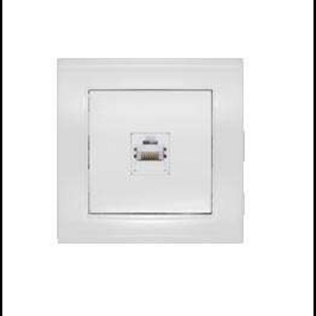 Розетка компьютерная 1-м СП Бриллиант бел. UNIVersal 7947601 фото 1