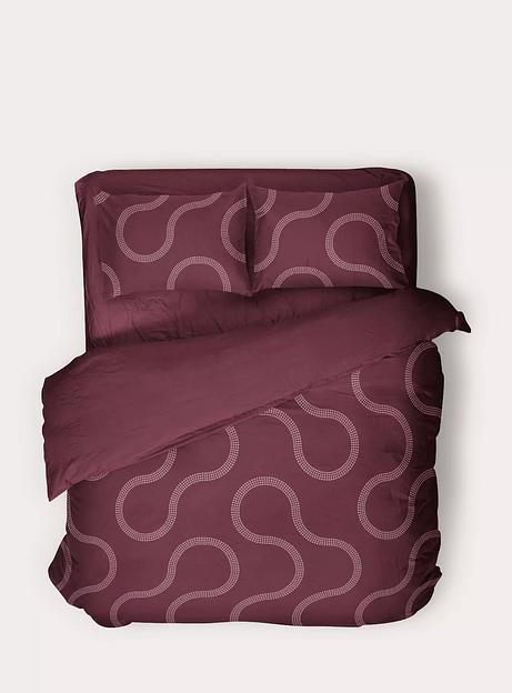 Комплект постельного белья Fjord, цвет винный с фьордом ОПТ  фото 2
