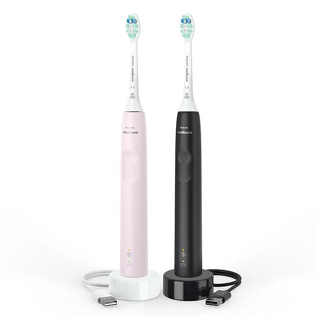 Набор электрических зубных щеток Philips Sonicare HX3675/15 черный/розовый фото 1