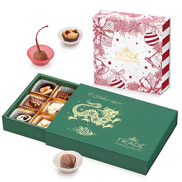 Коробка шоколадных конфет ручной работы Fradе́ «Пенал» 12 конфет, 168 г фото 1