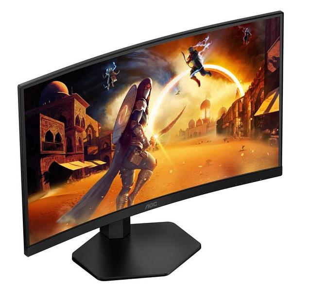 МОНИТОР 27" AOC CQ27G4X Black с поворотом экрана (VA, изогнутый, 2560x1440, 180Hz, 0.5 ms, 178°/178°, 300 cd/m, 80M:1) фото 1
